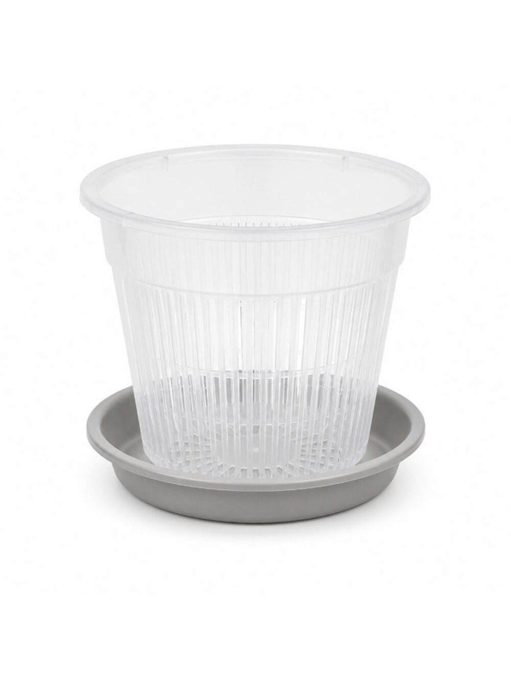 Orchid Pot Clear 4.3 Inch Slotted Nursery Planter with Saucer